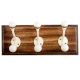 Cream Double Loop Ceramic Iron Wooden Hooks